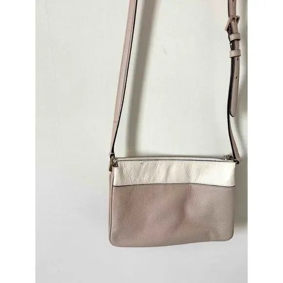Kate Spade Soft Leather Shoulder Crossbody Purse Handbag Cream Pink 10"x7"x4" - Picture 7 of 9